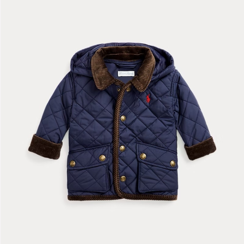 Ralph Lauren Water-Repellent Barn Jacket, 24M, Removable Hood, Excellent